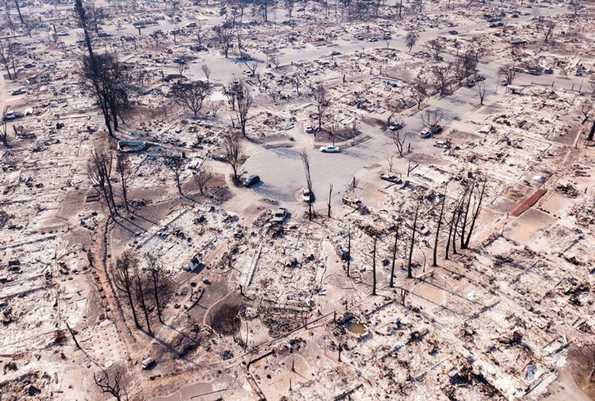 Fire damage in Santa Rosa, California, October 11, 2017. (Getty/Elijah Nouvelage)